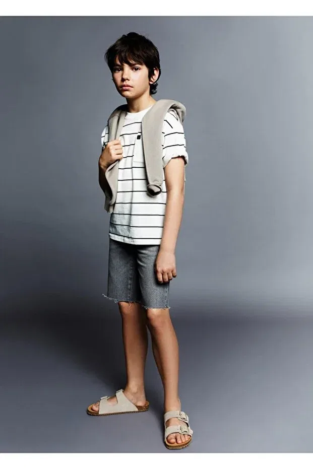 Детские шорты для мальчиков хлопковые Mango Kids, Denim Gray