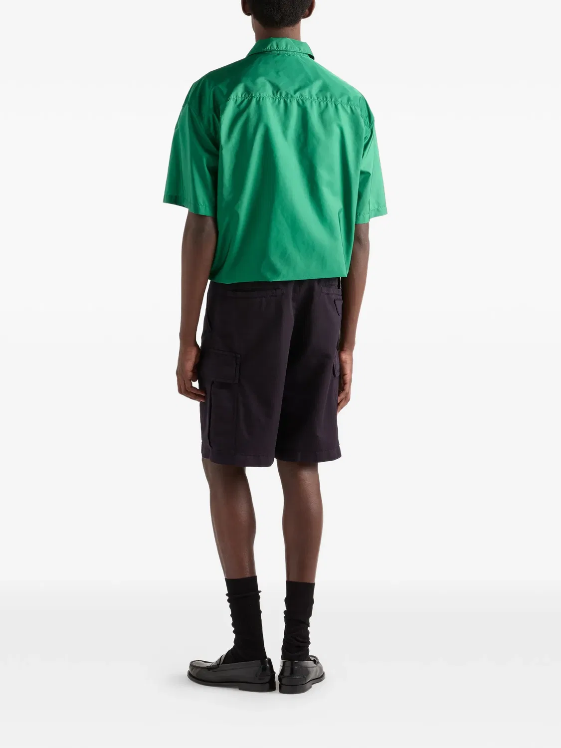 Рубашка Re-Nylon зеленая Prada, зеленый — фото 4