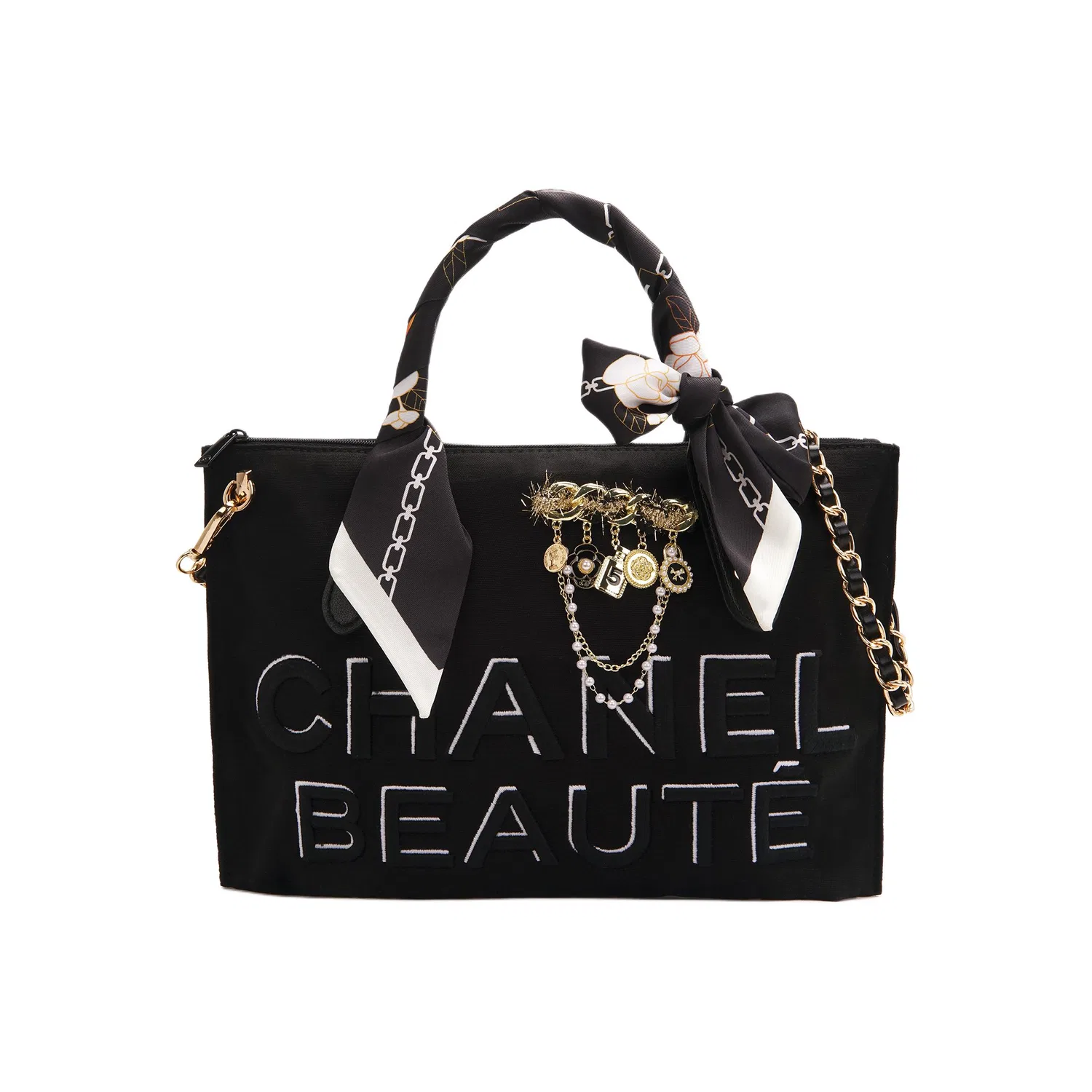Женская косметичка с принтом Paris Holiday Jinx, CHANEL, Black — фото 2