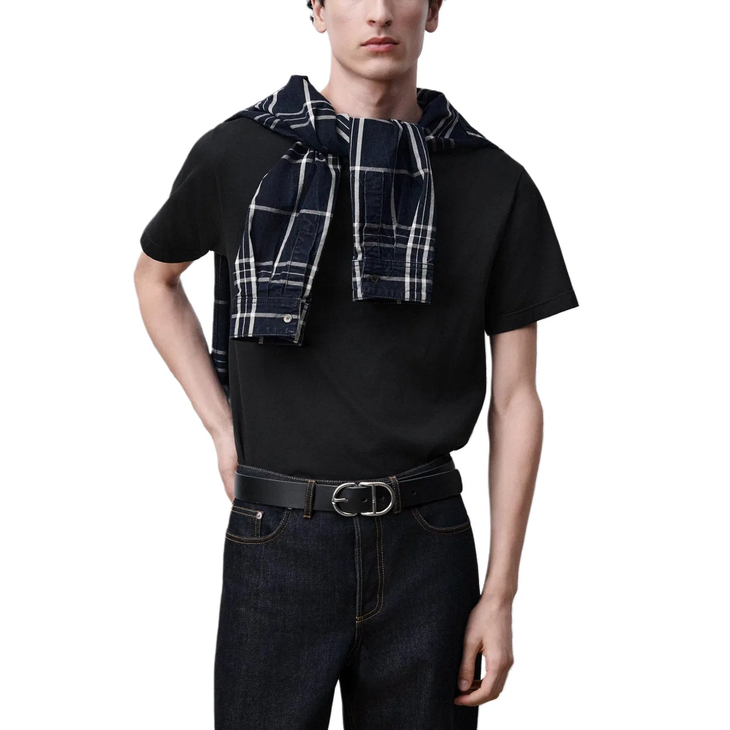 Футболка с круглым вырезом, прямая посадка, Dior, Black — фото 4