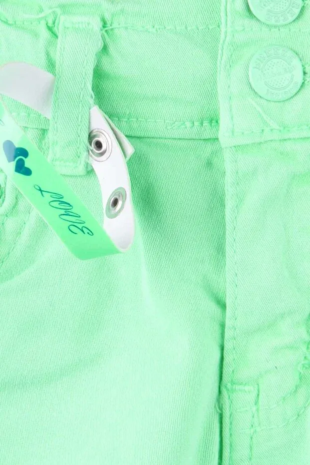 Детские шорты для девочек неоновые из габардина Breeze, Neon Green — фото 3