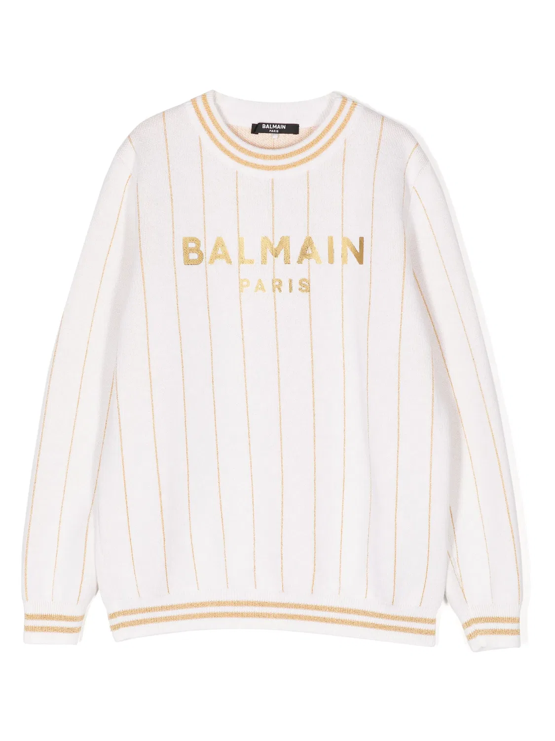 Джемпер с логотипом и узором Balmain, нейтральный