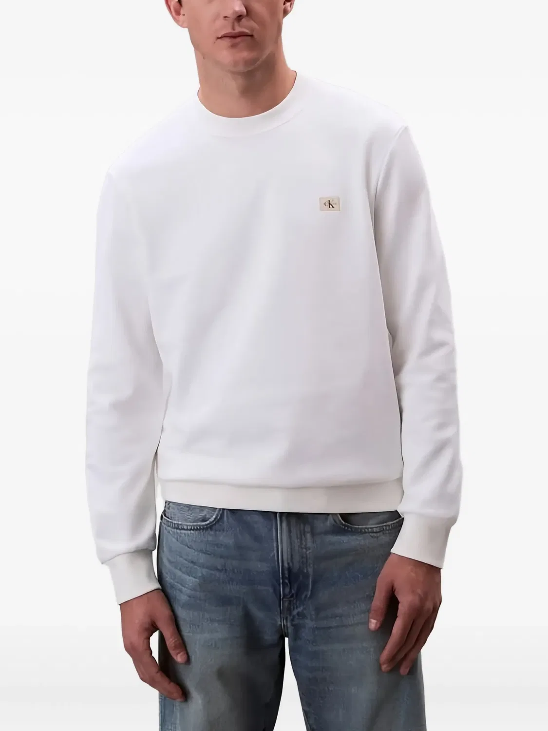 Calvin Klein Свитшот с круглым вырезом белый