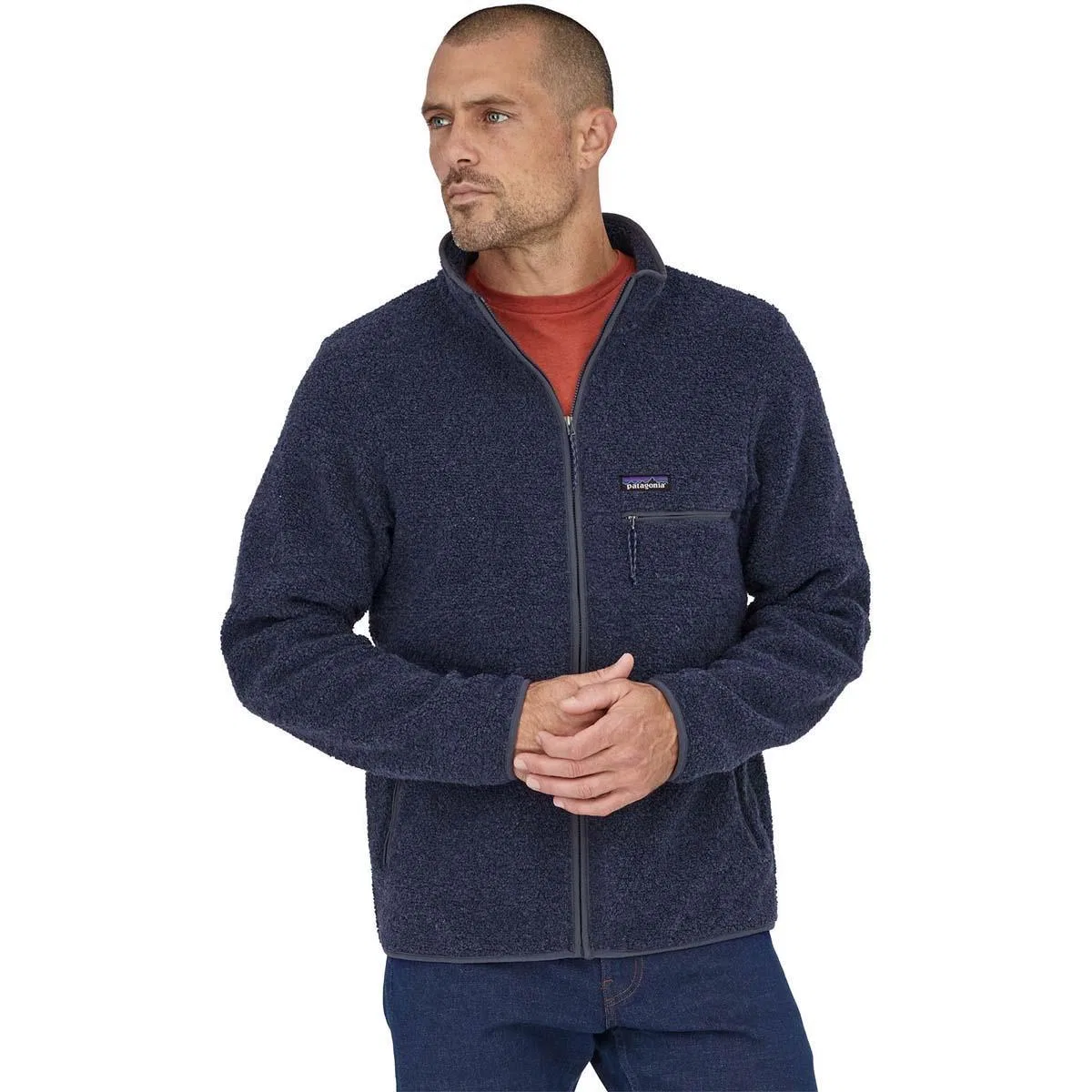 Флисовая куртка с воротником-стойкой Reclaimed Patagonia, Smolder Blue
