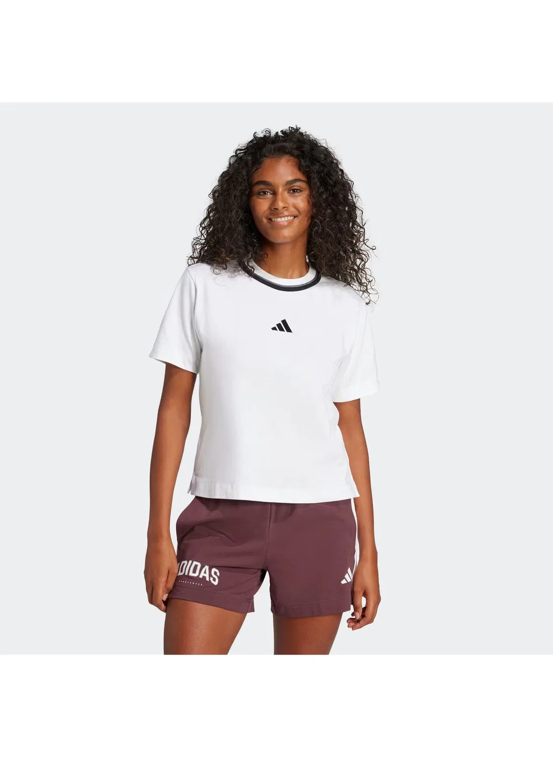 Футболка хлопковая Essentials color pop Adidas, белый