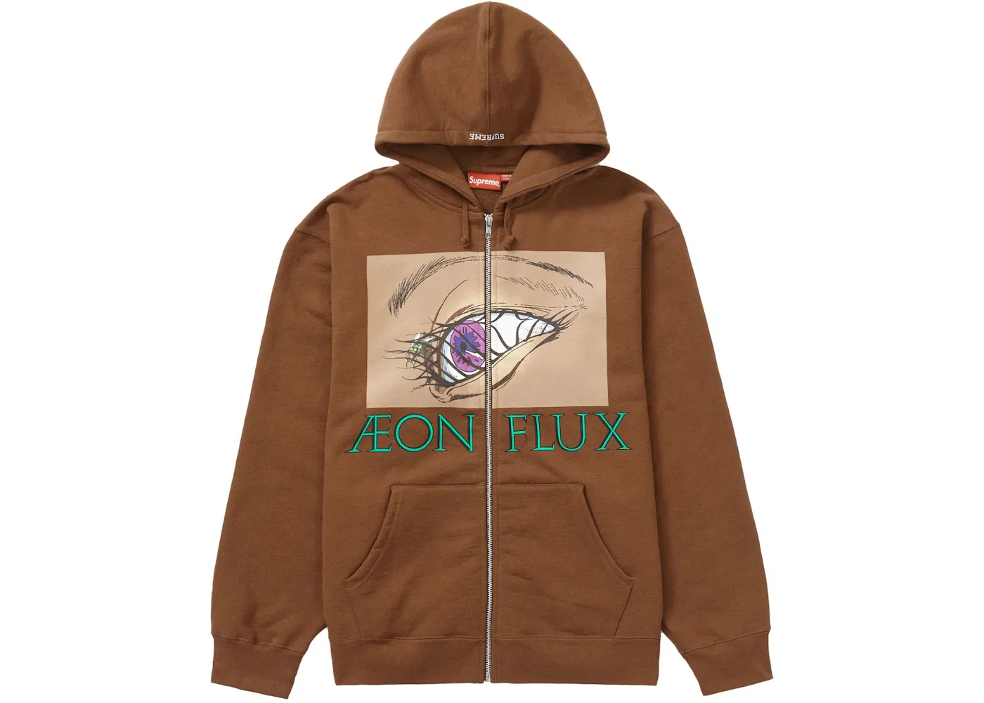 Мужская худи на молнии с принтом Supreme Aeon Flux, Brown