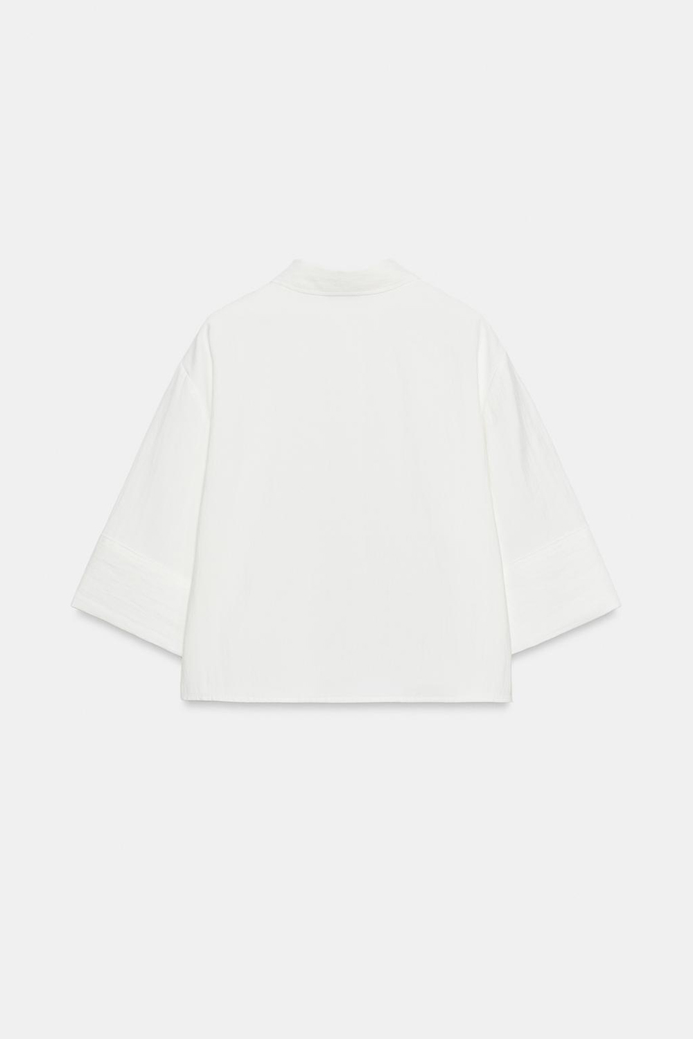 Рубашка Zara Short With Wide Sleeves, белый — фото 2