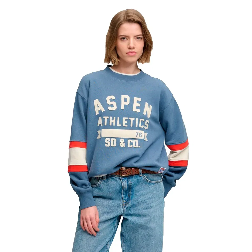 Женский свитшот с принтом Preppy Ski Superdry, Blue