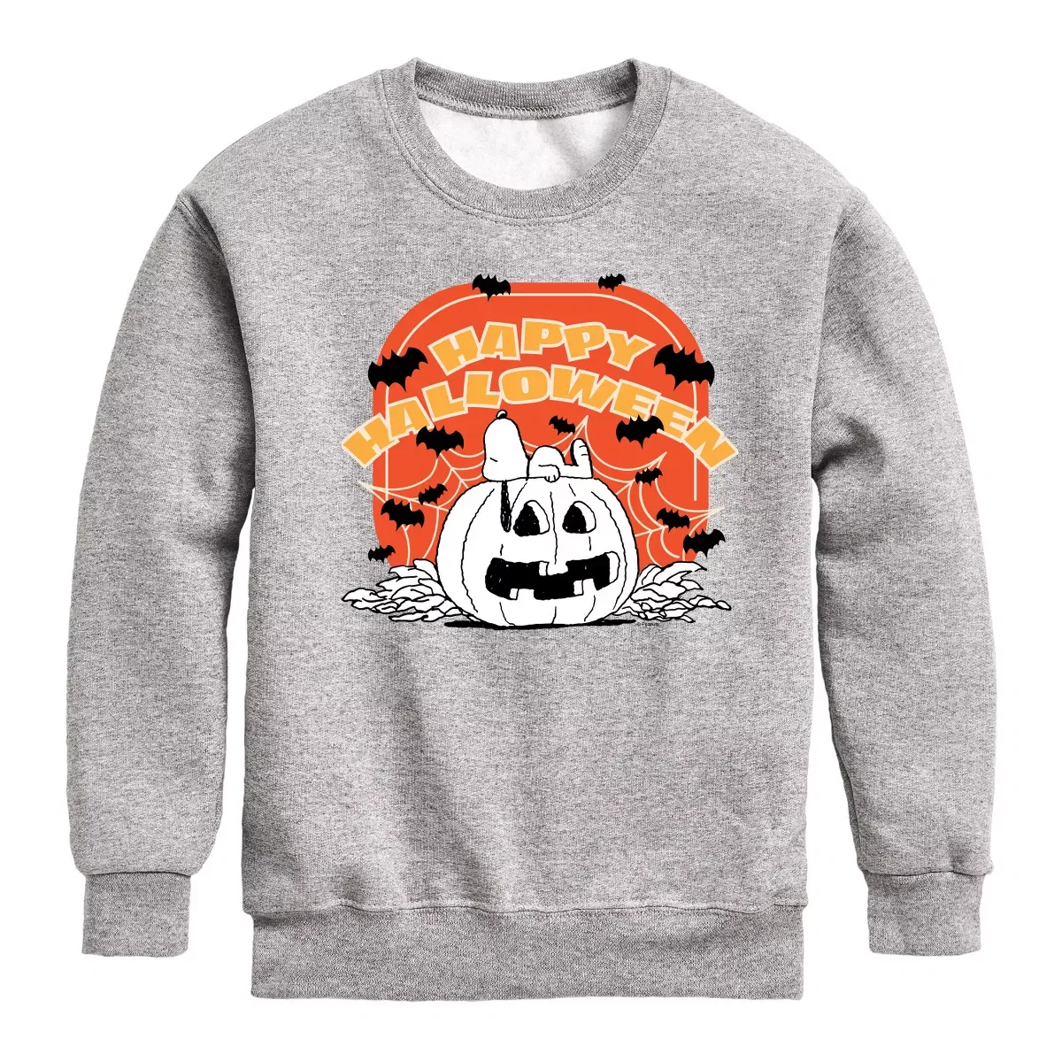 Детский свитшот с принтом Retro Halloween Peanuts, Athletic Heather