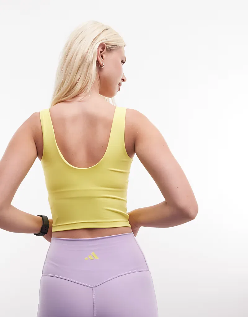 Майка Adidas Performance Three Stripes Studios желтого — фото 4
