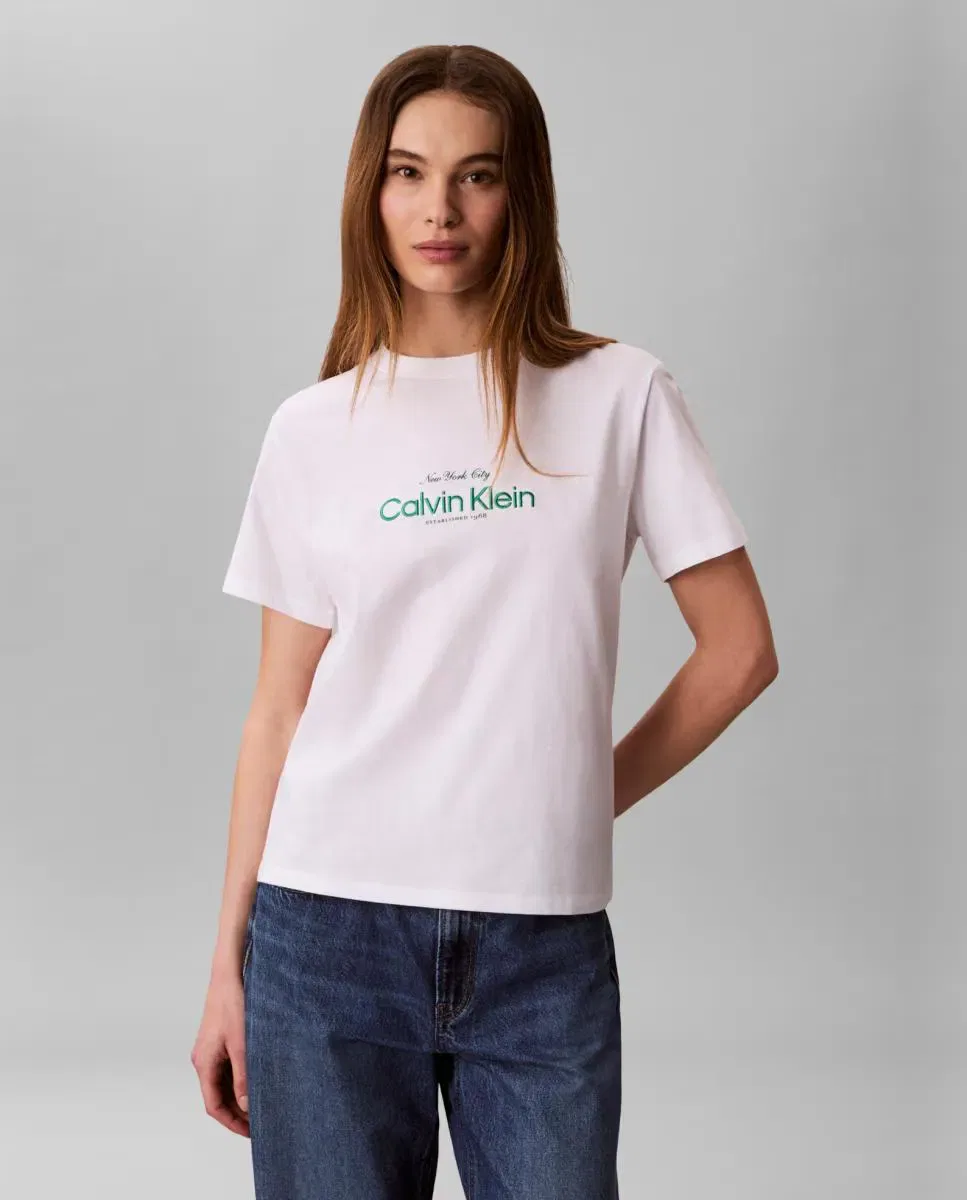 Женская футболка хлопковая Calvin Klein, Blanco
