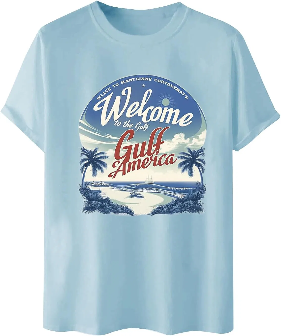 Мужская футболка с графическим принтом Regular Fit, Light Blue