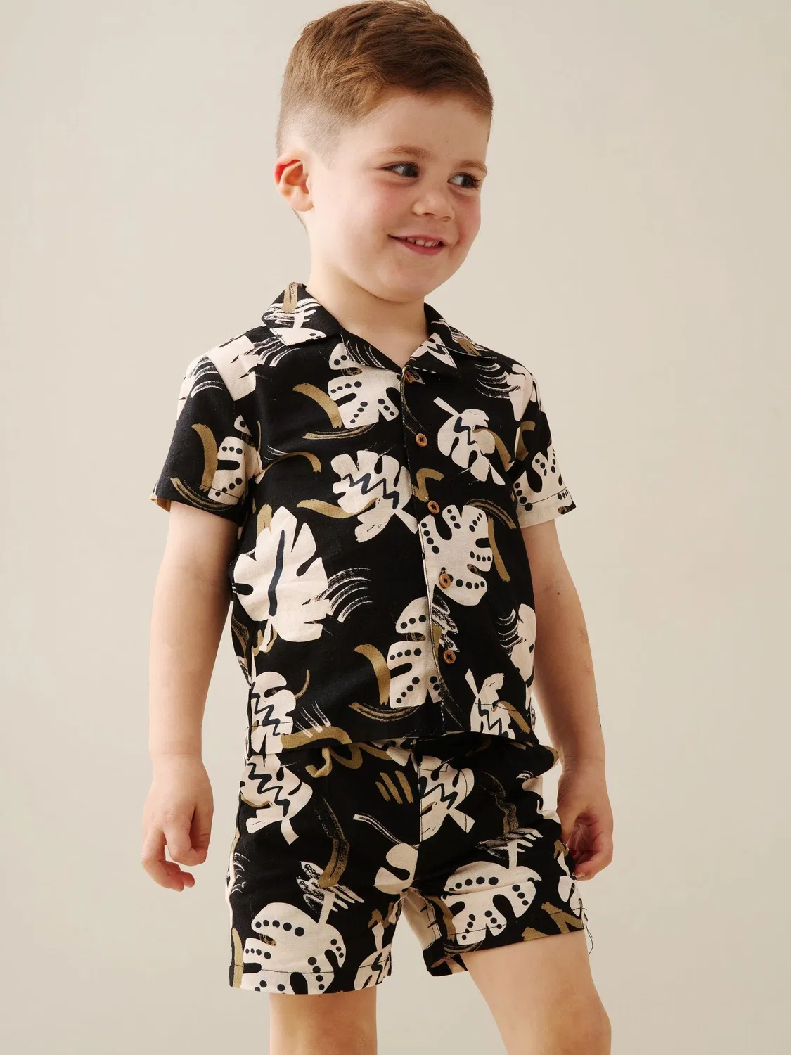 Рубашка с коротким рукавом Finn Palm Leaf Angel & Rocket, черный