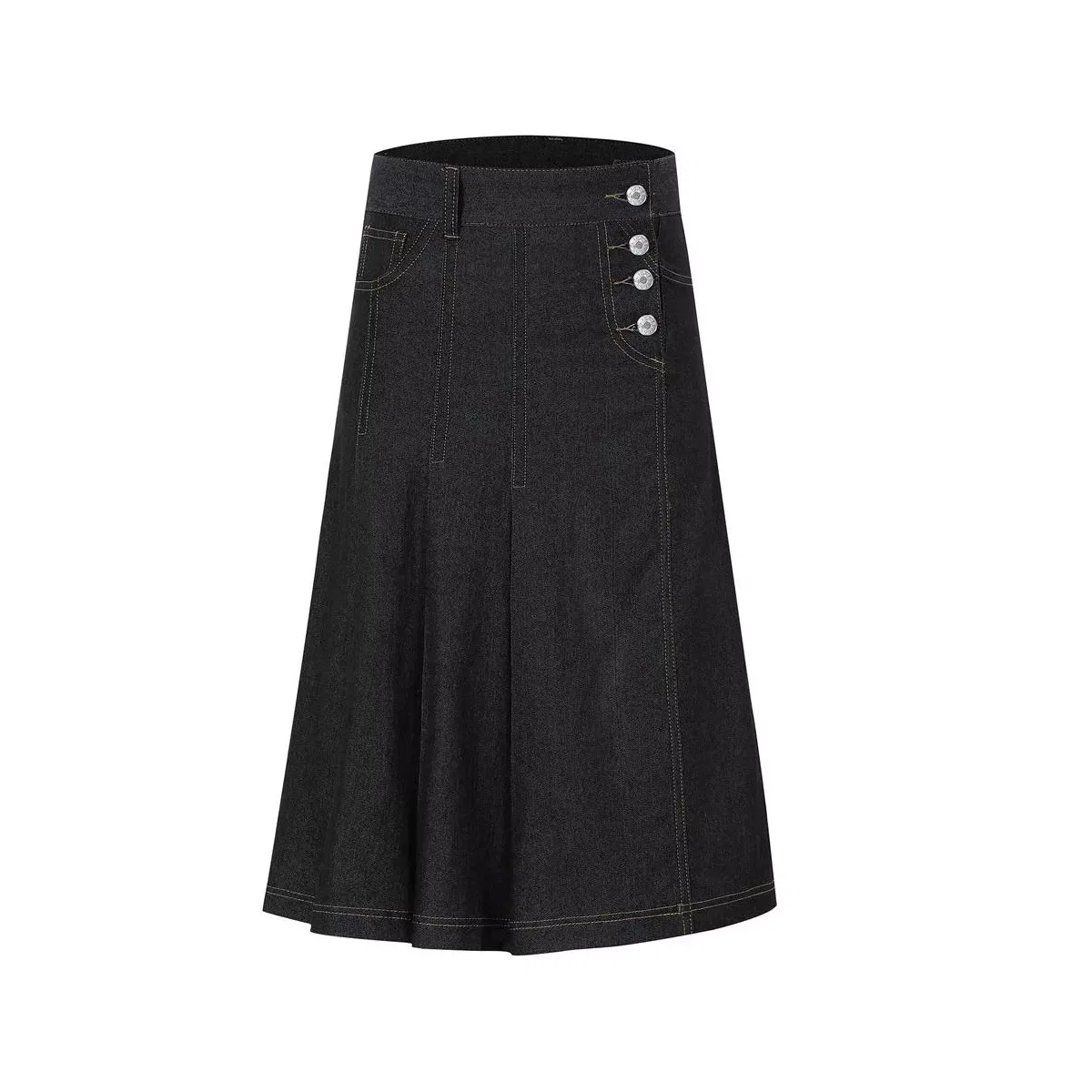 Детская юбка-миди с высокой талией и плиссе Denim Skirts Garvee, Denim Blue — фото 2