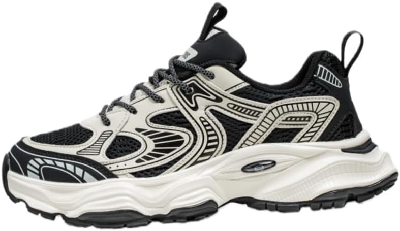 

Мужские спортивные кроссовки с толстой подошвой на шнуровке, ударопрочные, дышащие, для бега, всесезонные, резиновые Fusecottc, черный