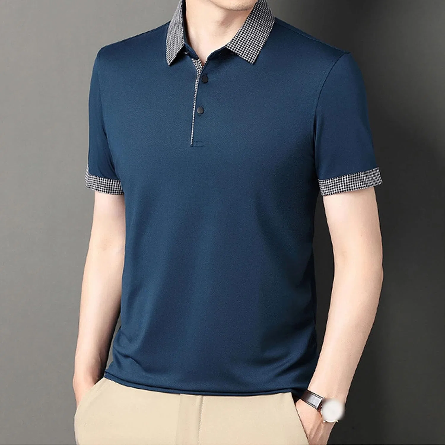 Мужская футболка с воротником Regular Fit Golf, Blue — фото 4