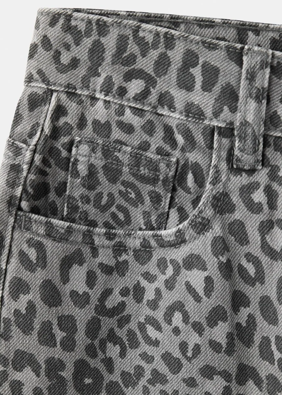 Детские джинсы MANGO KIDS Wide leg Jeans 'WIDEL' серого цвета — фото 4