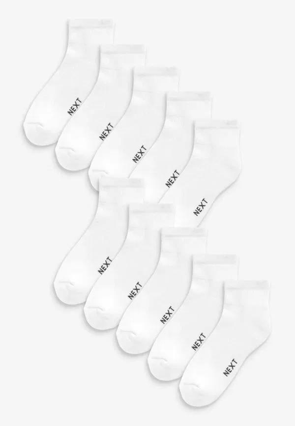 Носки спортивные дышащие Mid cut sports ten pack Next, white, белый