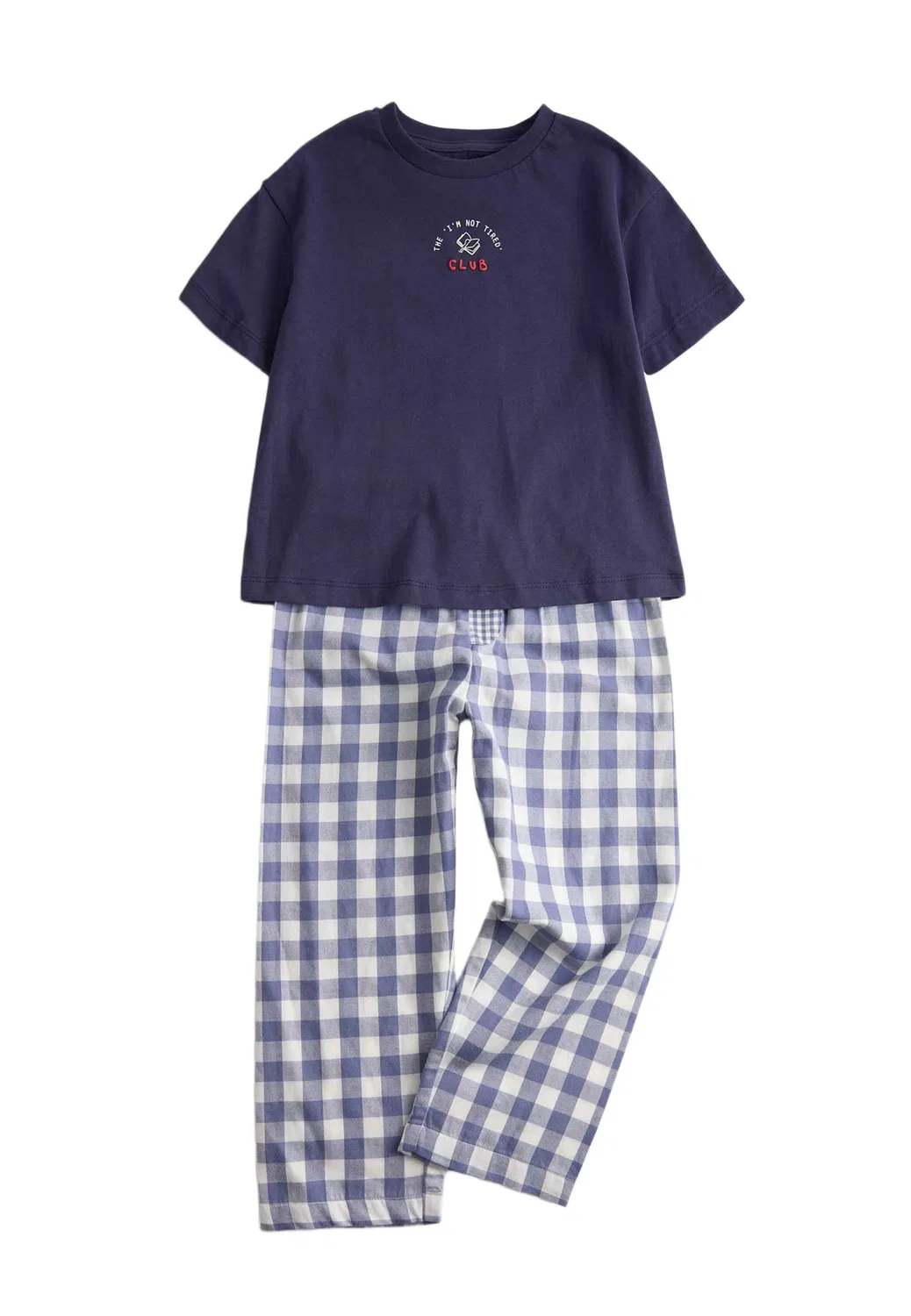 Пижама Marks & Spencer I'm Not Tired Club в опаловом и темно-синем цвете
