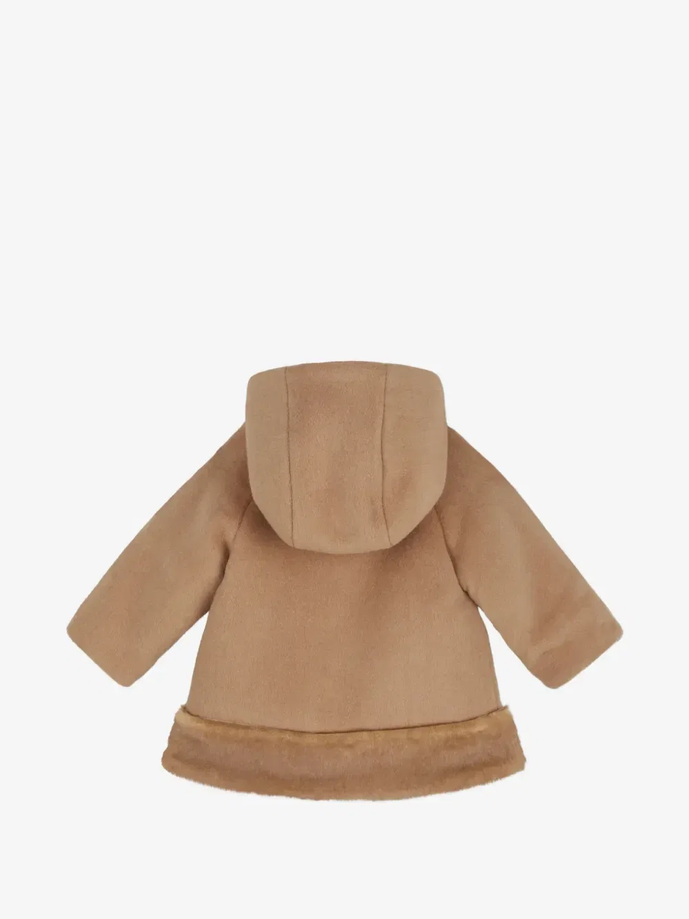 Пальто с капюшоном и искусственным мехом Chloe Kids, бежевый — фото 2