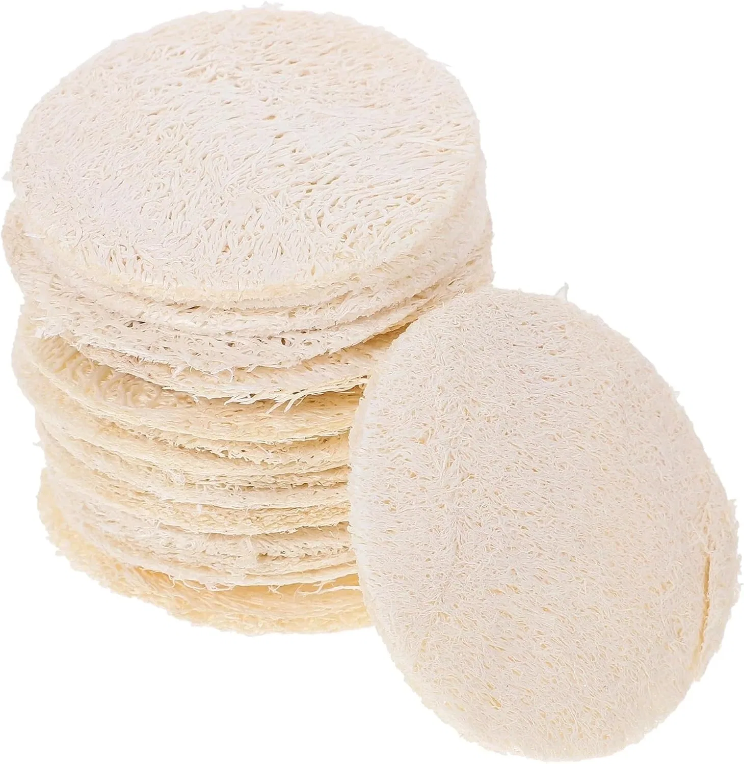 Мочалка для тела из люфы, MAQDDO, 18 шт, 5.5x5.5x0.3 см, Beige