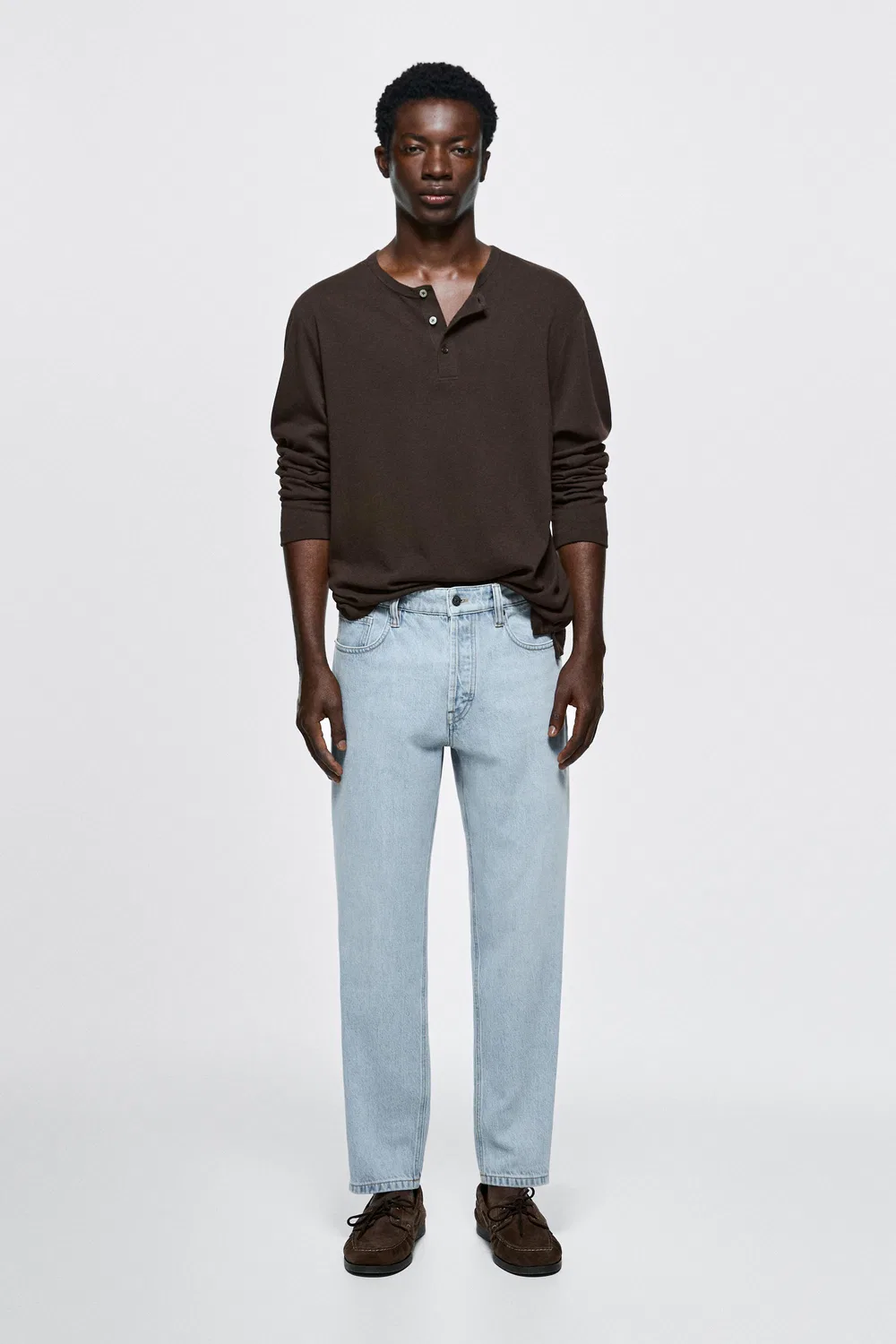 Джинсы Massimo Dutti, узкие, светло-голубой