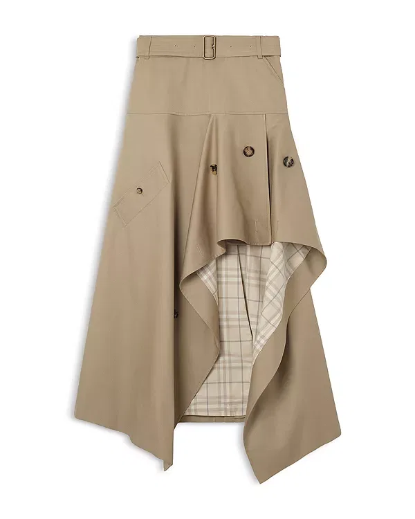 Женская юбка из габардина Burberry, Saltmarsh Beige — фото 3