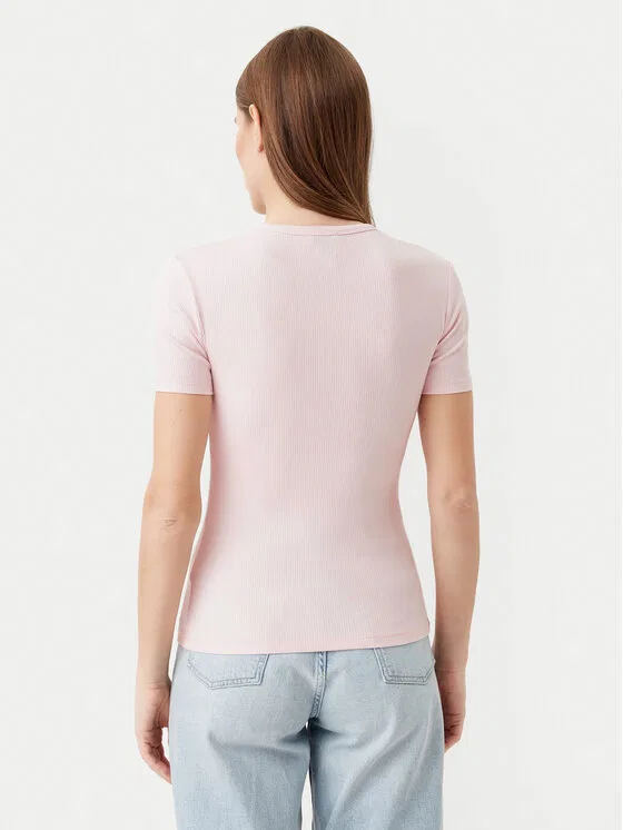 Топ slim fit Calvin Klein, розовый — фото 3