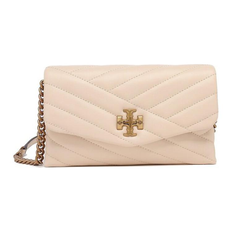

TORY BURCH Сумка-конверт Kira из кожи, сумка через плечо, женская, кремово-белая