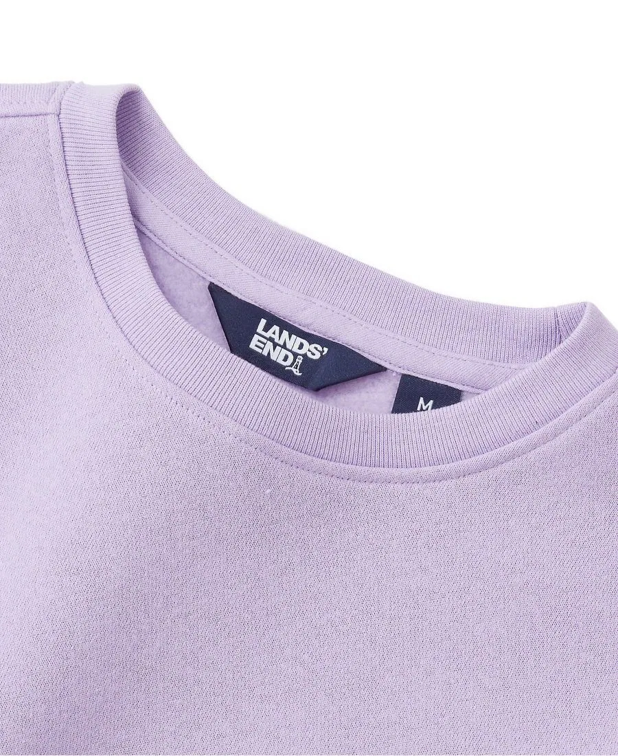 Свитшот из футера с длинным рукавом Husky Relaxed Fit Fleece Crewneck Lands' End, Lilac Breeze — фото 2