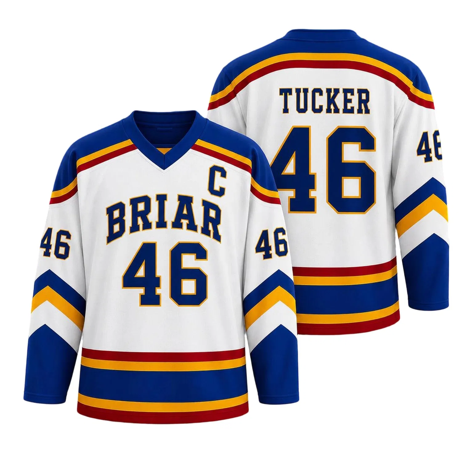 Мужская футболка с длинным рукавом Campus Briar U Hockey Jersey Graham 44 & Logan 22 & Tucker 46 & Laurentis 66, C27