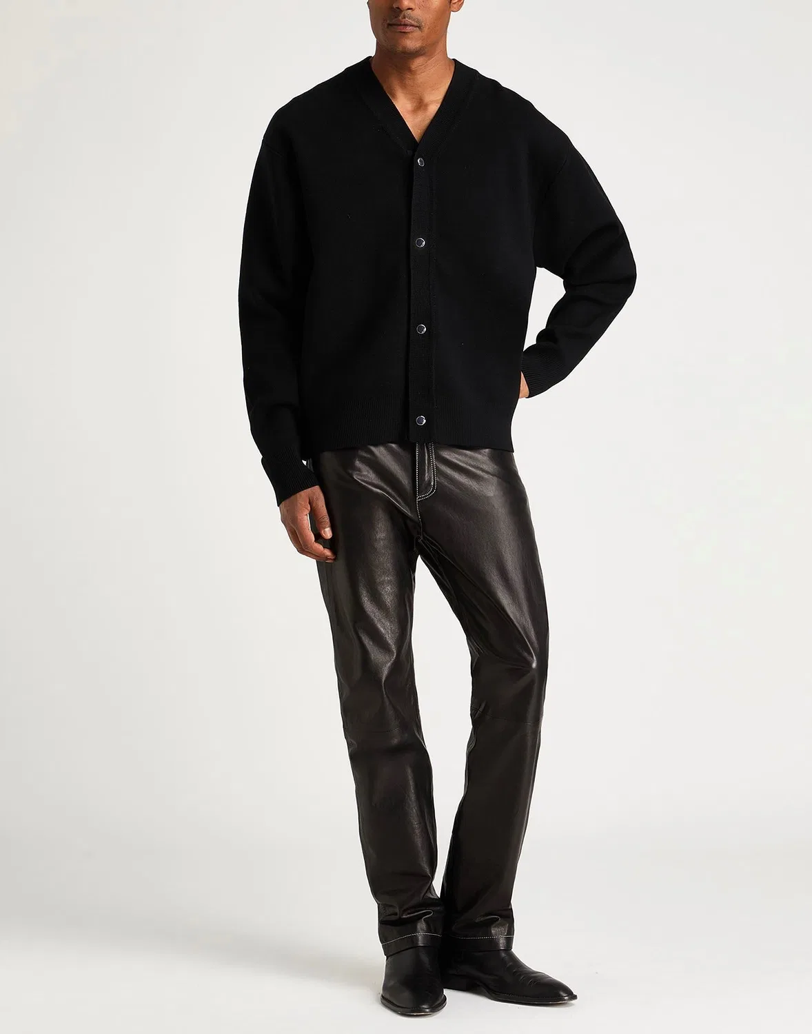 Мужской кардиган из мериносовой шерсти Jacquemus, черный — фото 2