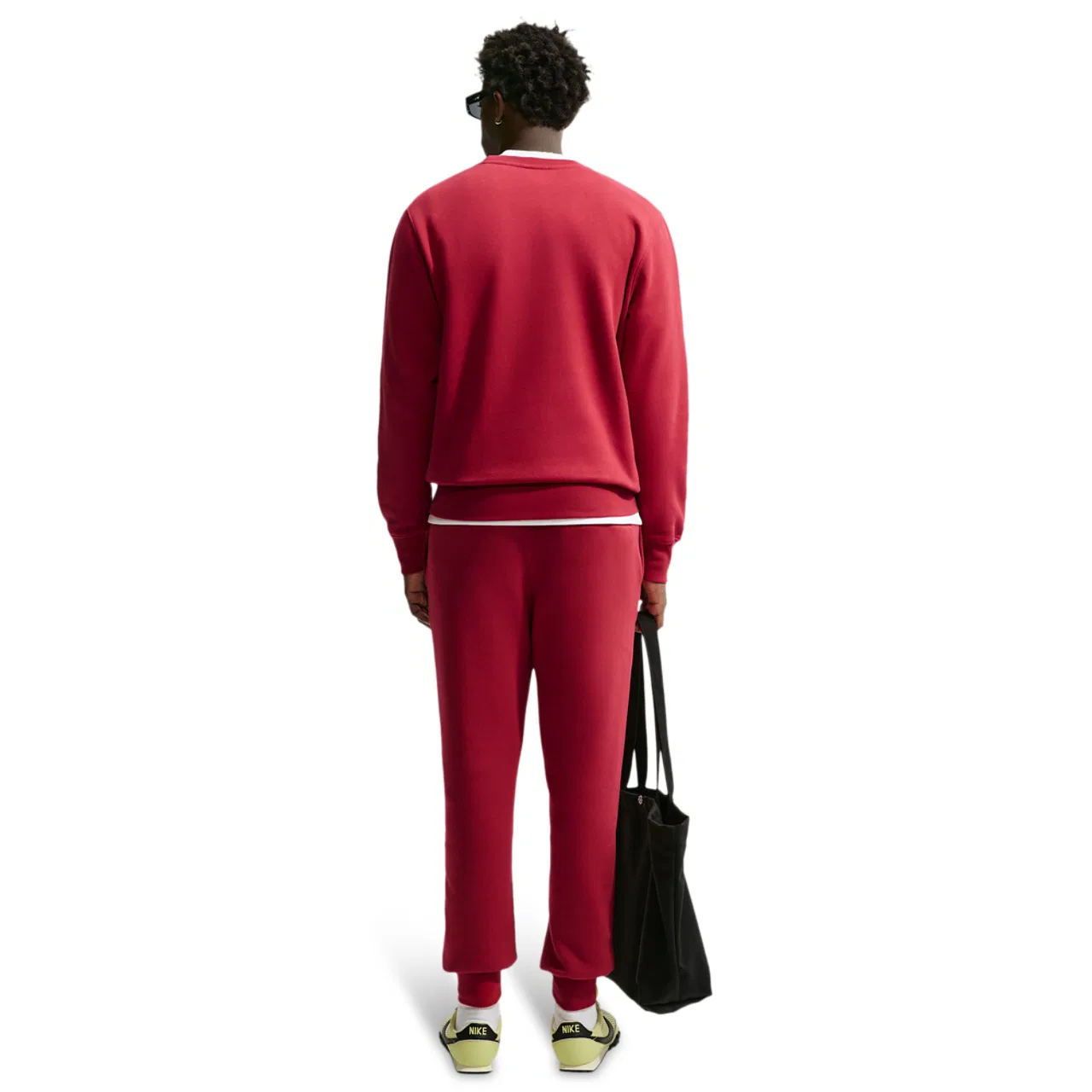 Мужские спортивные брюки из хлопка с полиэстером Nike Club Joggers, Tough Red/White — фото 4