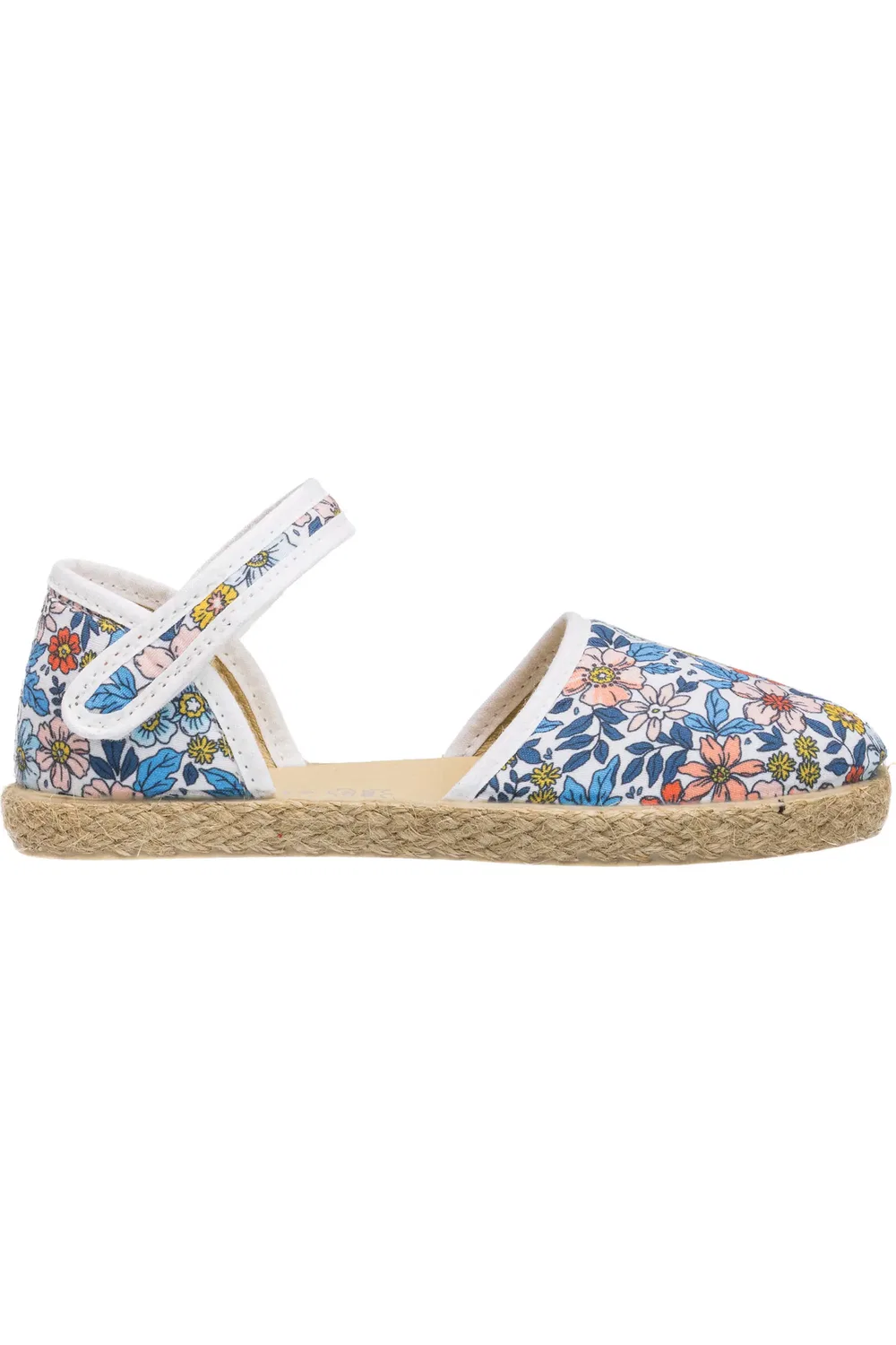 Сандалии детские из льна с регулируемым ремешком Classic Linen Espadrille Elephantito, Floral — фото 2