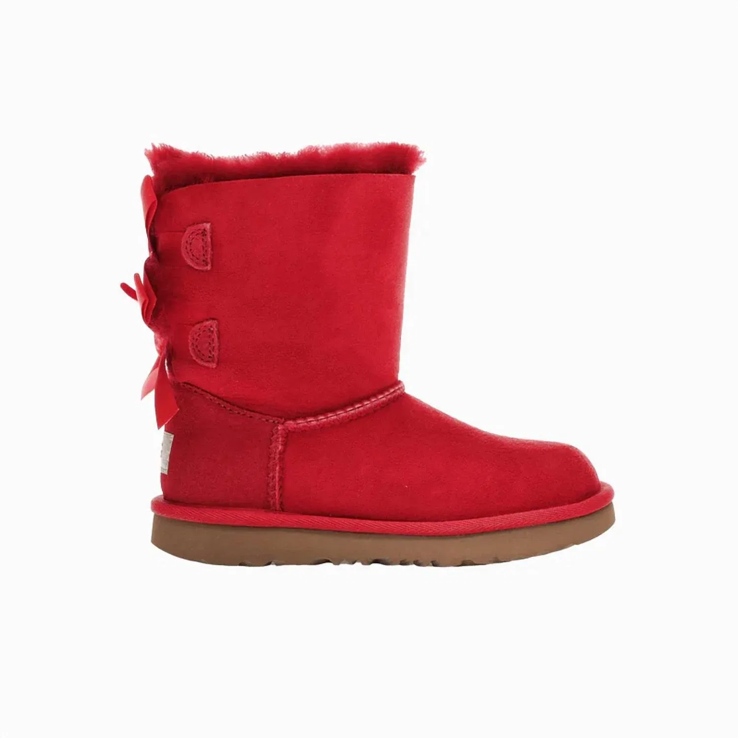 Детские зимние ботинки на шнуровке с бантами Bailey Bow II UGG, Ribbon Red