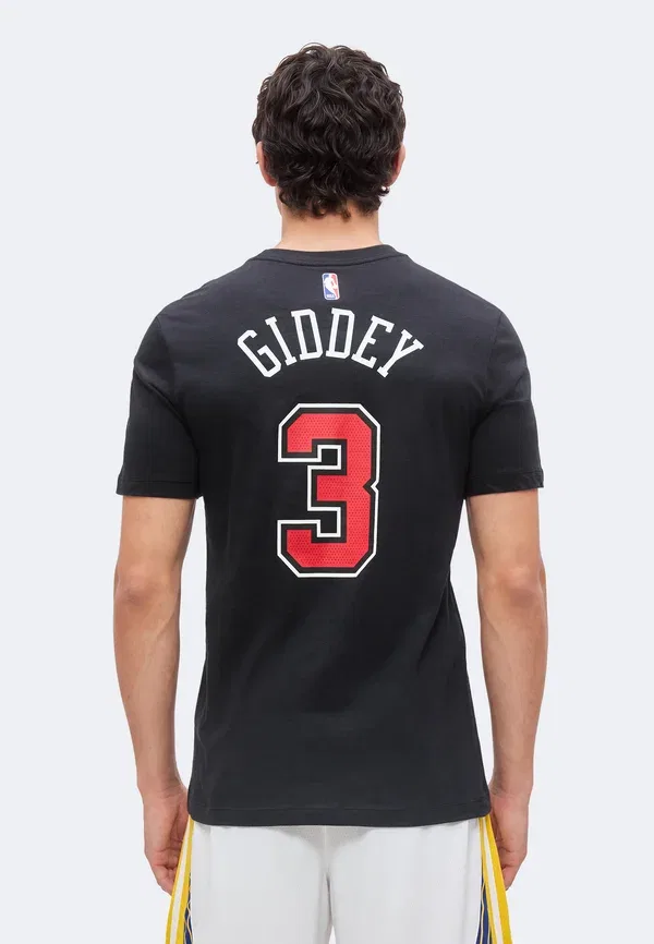 Футболка хлопковая Nba Chicago Bulls Tee Josh Giddey - Club Wear, Nike Performance, черный