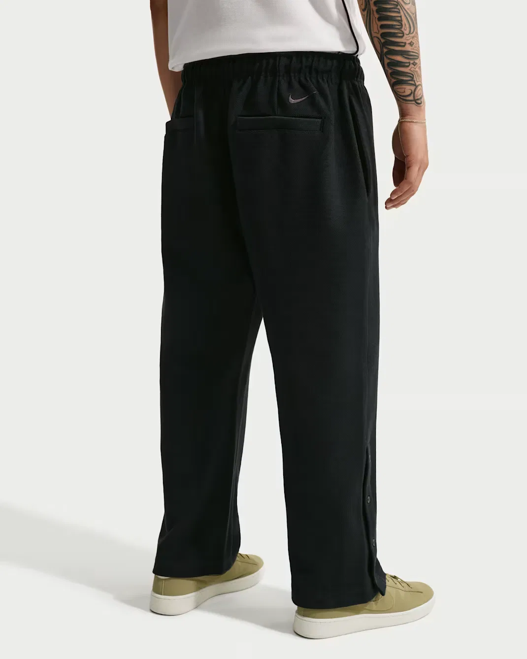 Мужские брюки из французской махровой ткани с открытым низом Nike Club Rules, Black/Obsidian/Black/Black — фото 3