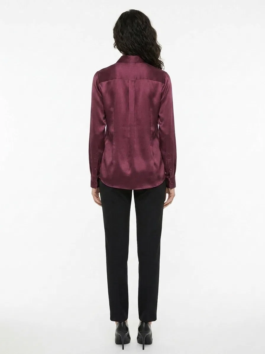Женская рубашка из шелка Burgundy Silk Shirt Dolce & Gabbana, Burgundy — фото 2