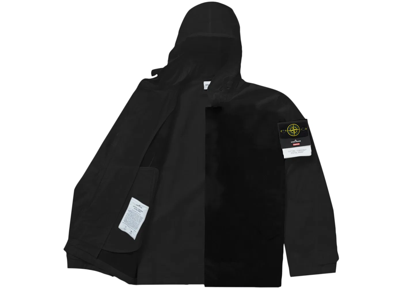 Мужская куртка с водоотталкивающей тканью Supreme Stone Island Cotton Cordura Shell Jacket, Black — фото 2