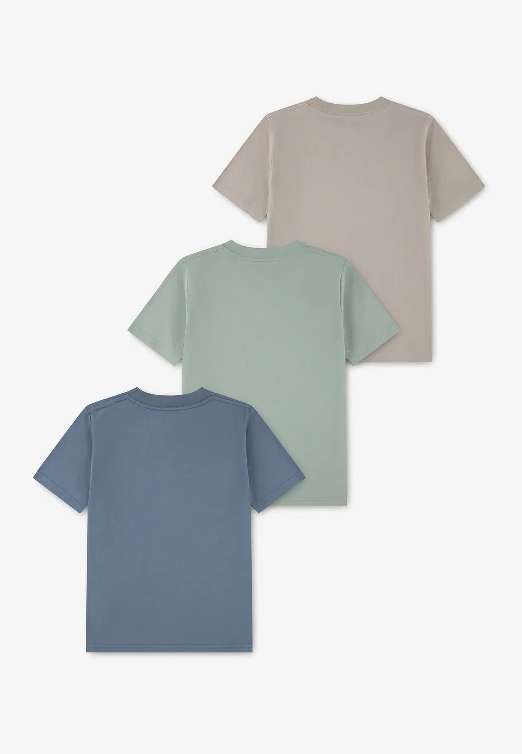 Набор из 3 футболок - базовая футболка Abercrombie & Fitch, Gray/Green/Blue — фото 2