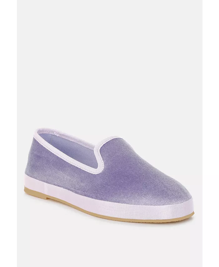 Saba Velvet Round Toe Slip-On Loafers для женщин London Rag, фиолетовый — фото 3