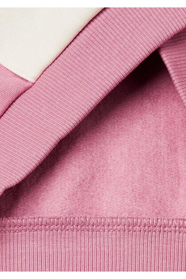 Детское худи для девочек с цветовым блоком United Colors Of Benetton, Cream-Pink — фото 3