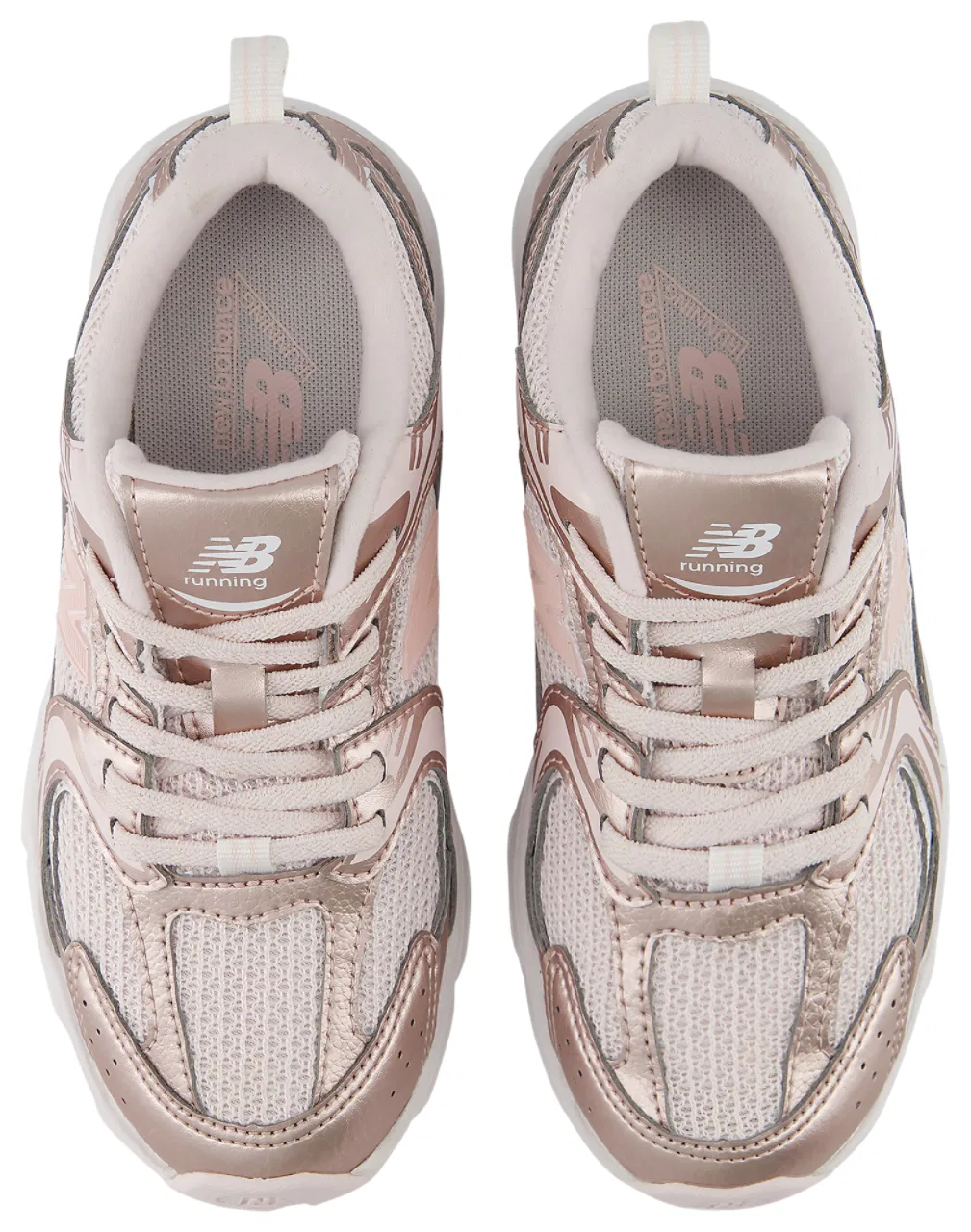 Детские кроссовки для девочек с шнуровкой-резинкой New Balance 530, Pink Pink — фото 4