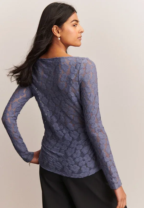 Блузка из кружева Long sleeve Next, синий — фото 2