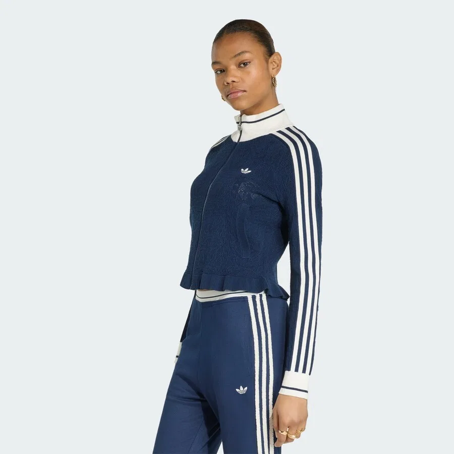 Вязаный кардиган ADIDAS ORIGINALS 'SPORTS CLUB' темно-синего цвета — фото 2