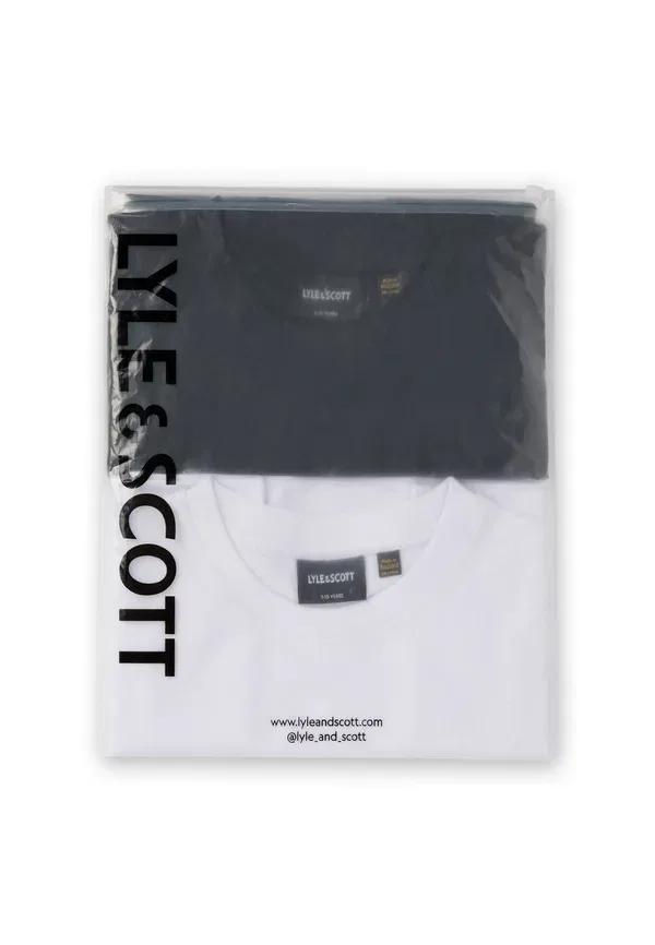 Комплект из 2 футболок cotton jersey Basic T-shirt Lyle & Scott, jet black/white, белый/черный — фото 4