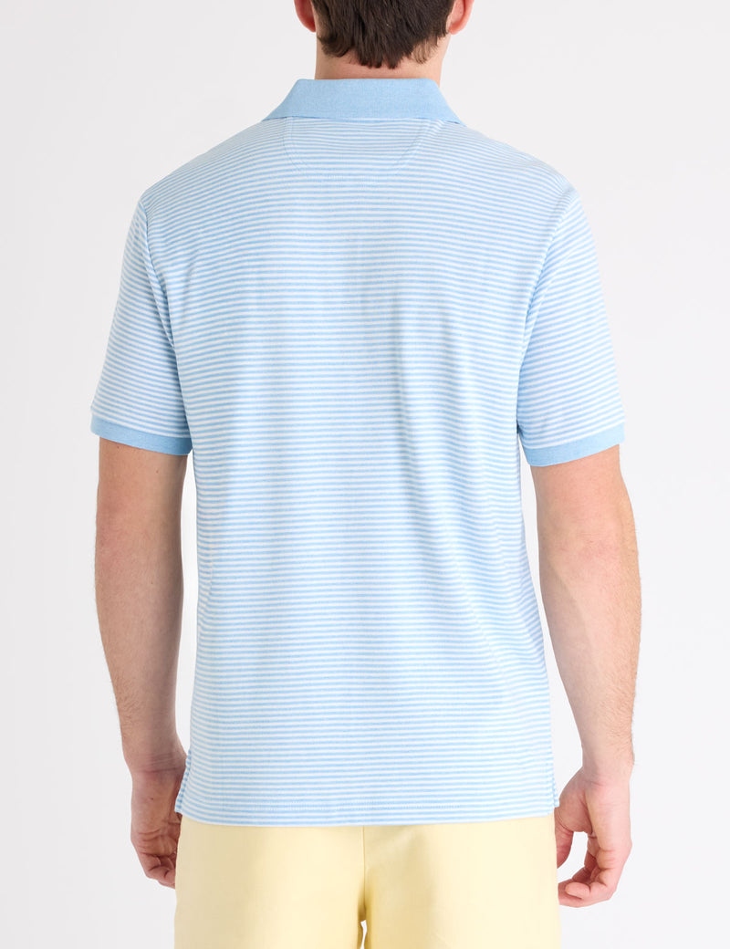 Мужская футболка-поло U.S. Polo Assn. Yarn Dye Stripe Interlock, светло-голубой — фото 2