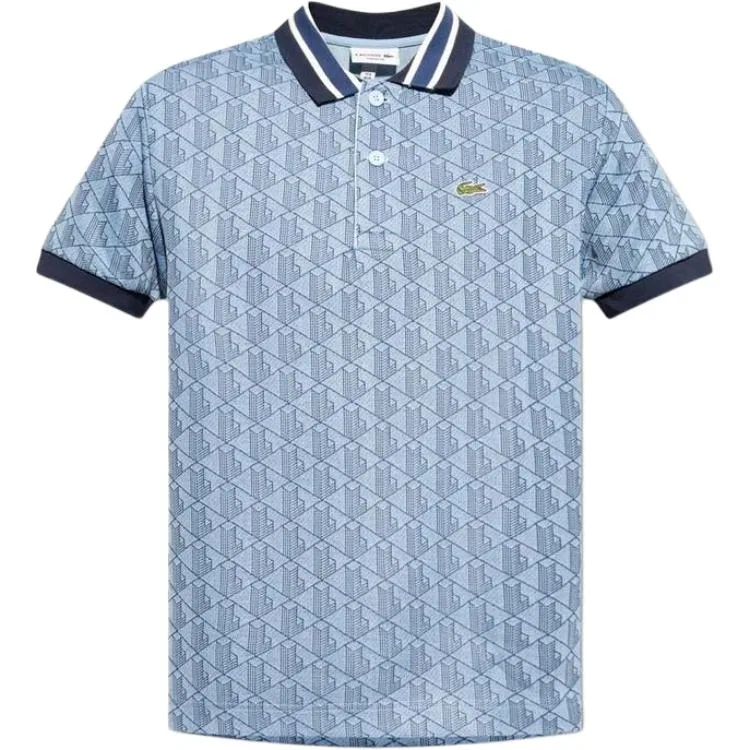 Мужское поло с фирменным принтом LACOSTE, Blue