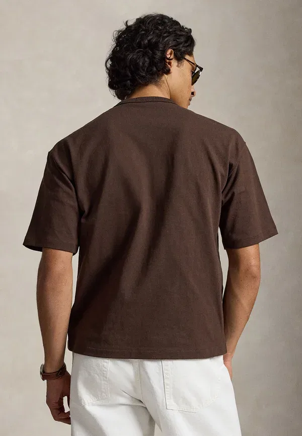 Футболка хлопковая Relaxed fit logo jersey t-shirt Polo Ralph Lauren, nutmeg brown, коричневый — фото 3