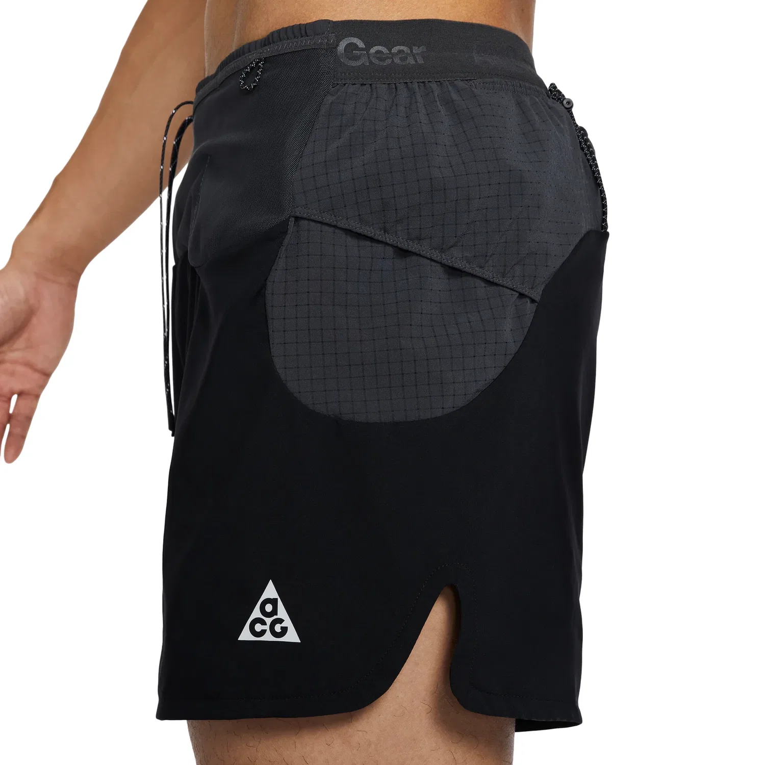 Мужские шорты для бега с принтом Nike ACG Second Sunrise Dri-FIT ADV 5-Inch Brieflined Shorts, черный — фото 4